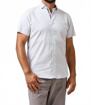 NEW STONE ROSE nova circular print shirt in med green